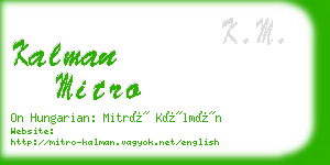kalman mitro business card
